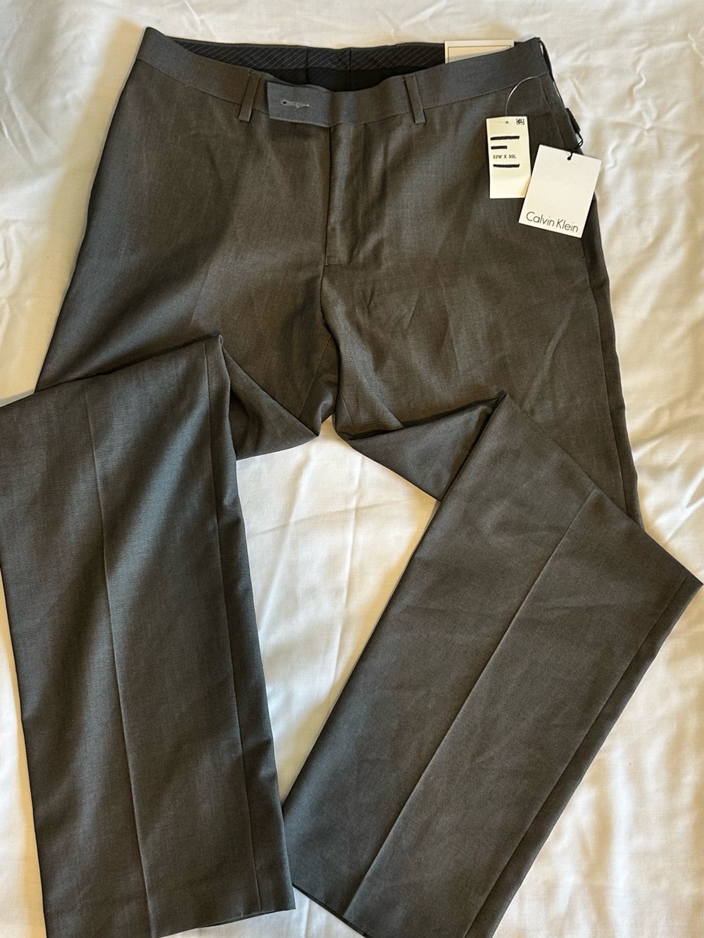 Calvin Klein Men's Gray Dress Pants - SlimFit